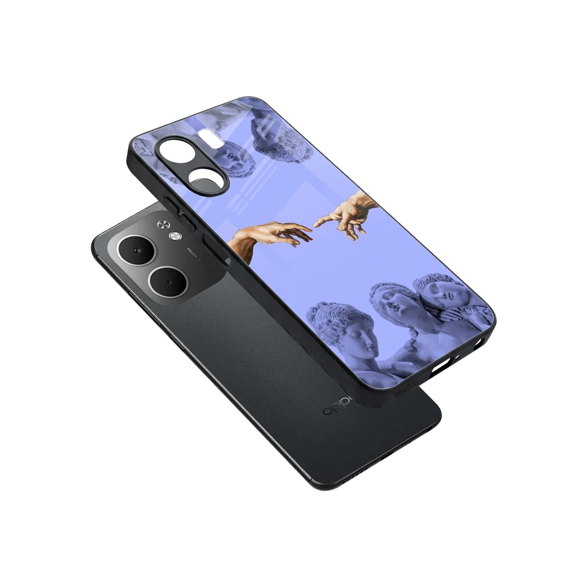 Sculpted Elegance sleek oppo a5x 5g cover with tempered glass back and TPU edges