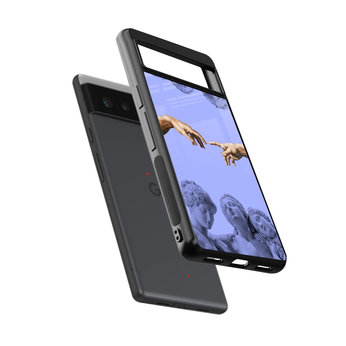 Sculpted Elegance sleek google pixel 6a cover with tempered glass back and TPU edges