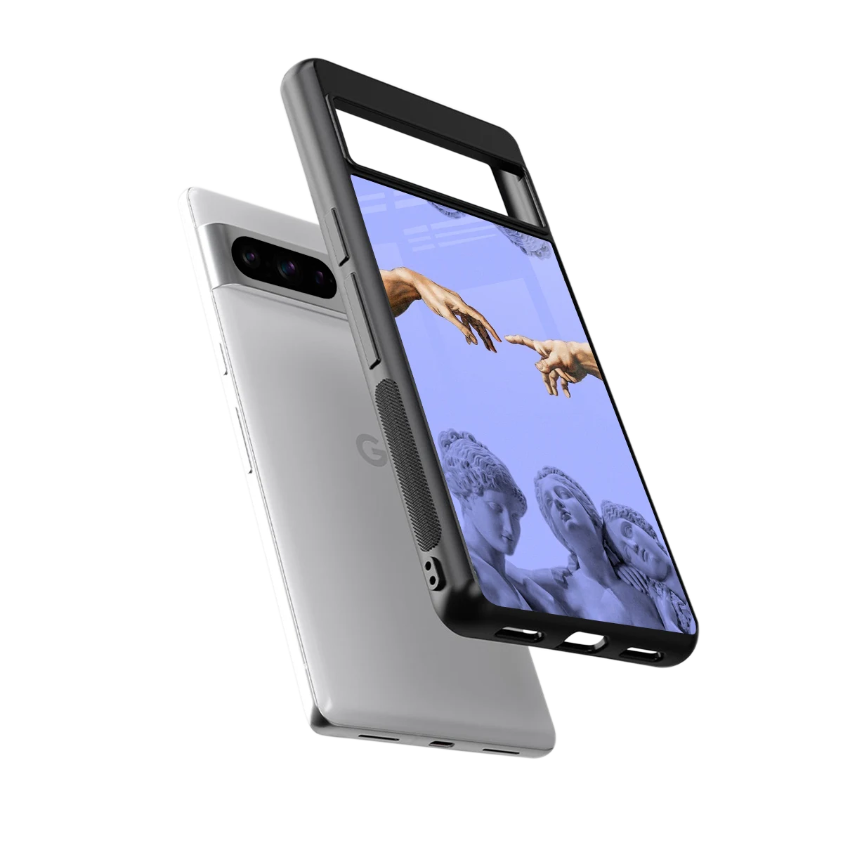 Sculpted Elegance sleek google pixel 8 pro cover with tempered glass back and TPU edges