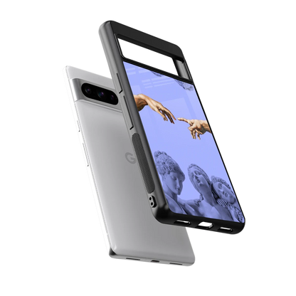 Sculpted Elegance sleek google pixel 8 pro cover with tempered glass back and TPU edges