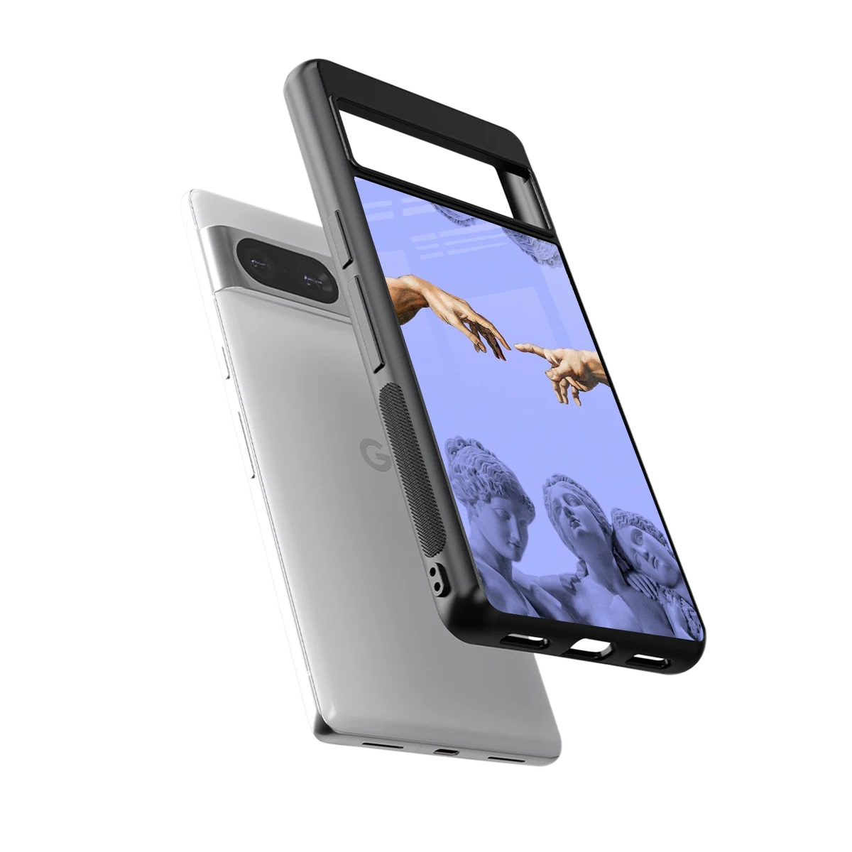 Sculpted Elegance sleek google pixel 8 cover with tempered glass back and TPU edges