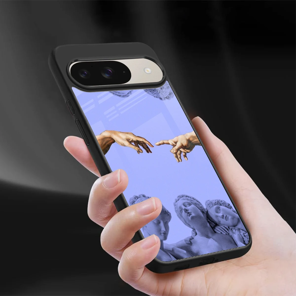 Sculpted Elegance sleek google pixel 9 cover with tempered glass back and TPU edges