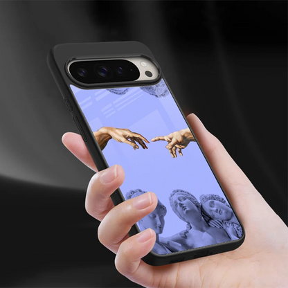 Sculpted Elegance sleek google pixel 9 pro xl cover with tempered glass back and TPU edges