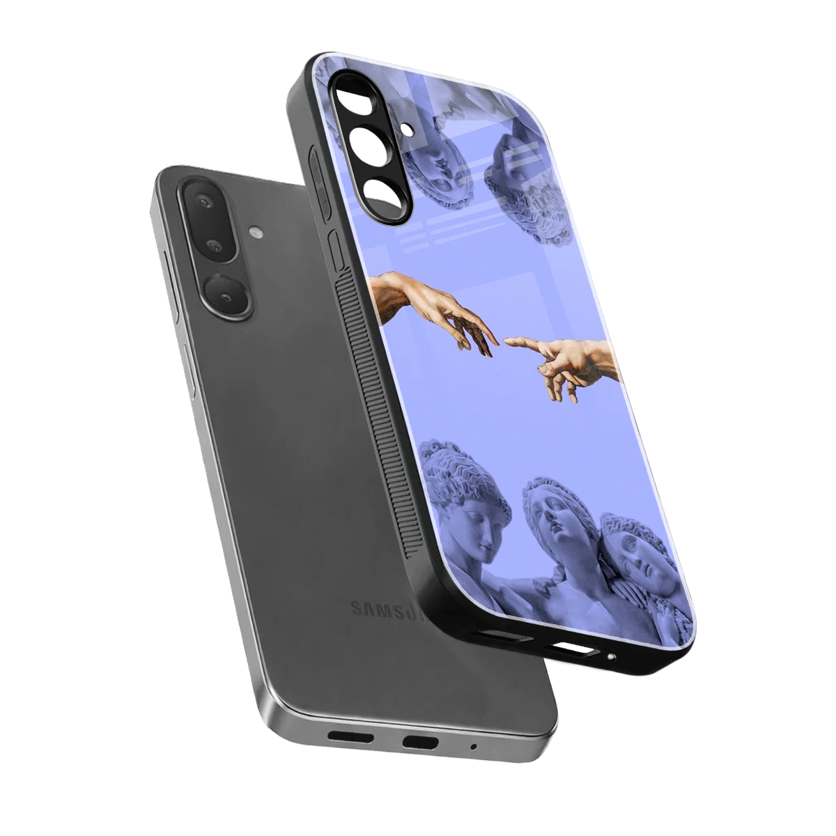 Sculpted Elegance sleek samsung galaxy m56 5g cover with tempered glass back and TPU edges