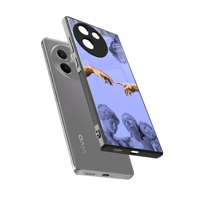 Sculpted Elegance sleek vivo v30e cover with tempered glass back and TPU edges