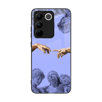 Sculpted Elegance back phone cover | glass case for vivo v27 5g