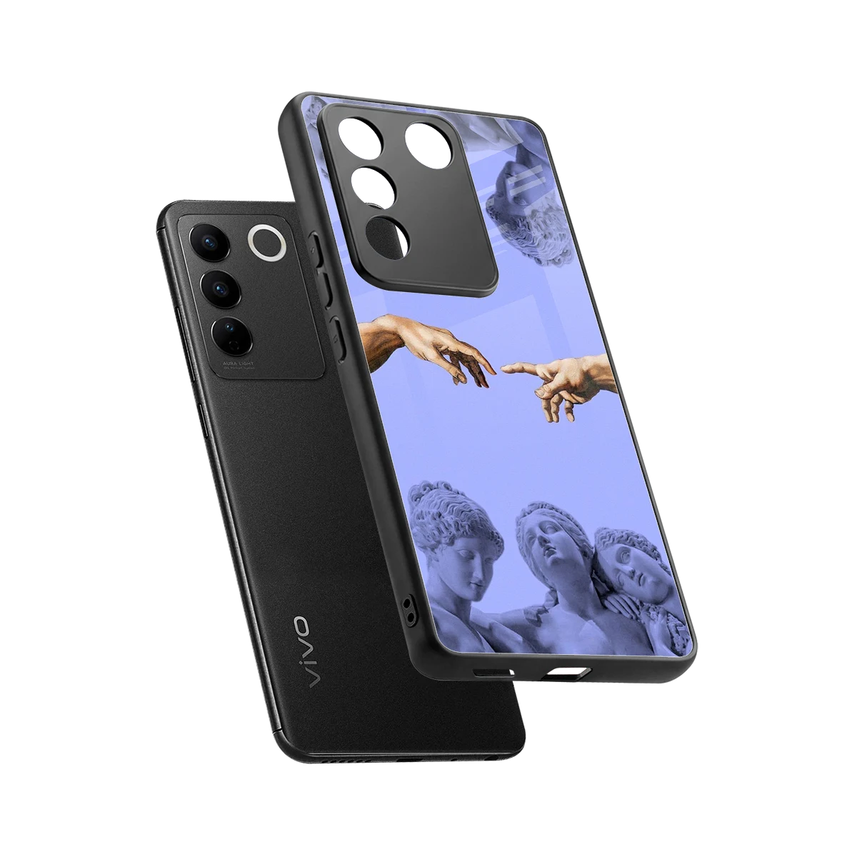 Sculpted Elegance sleek vivo v27 5g cover with tempered glass back and TPU edges