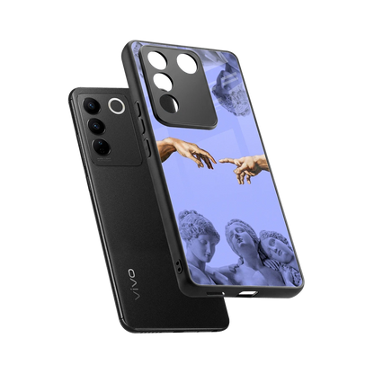 Sculpted Elegance sleek vivo v27 5g cover with tempered glass back and TPU edges