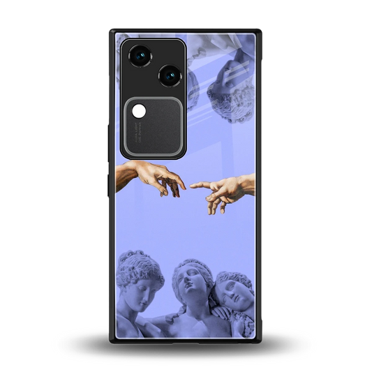 Sculpted Elegance back phone cover | glass case for vivo v30