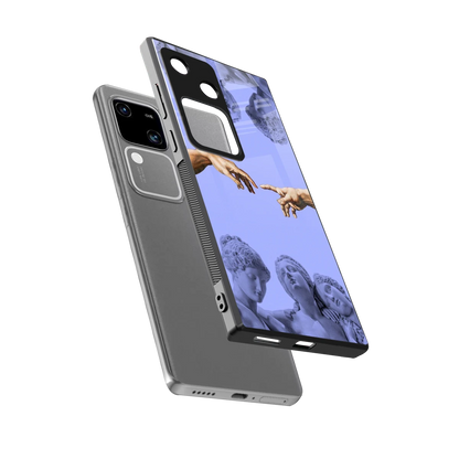 Sculpted Elegance sleek vivo v30 cover with tempered glass back and TPU edges