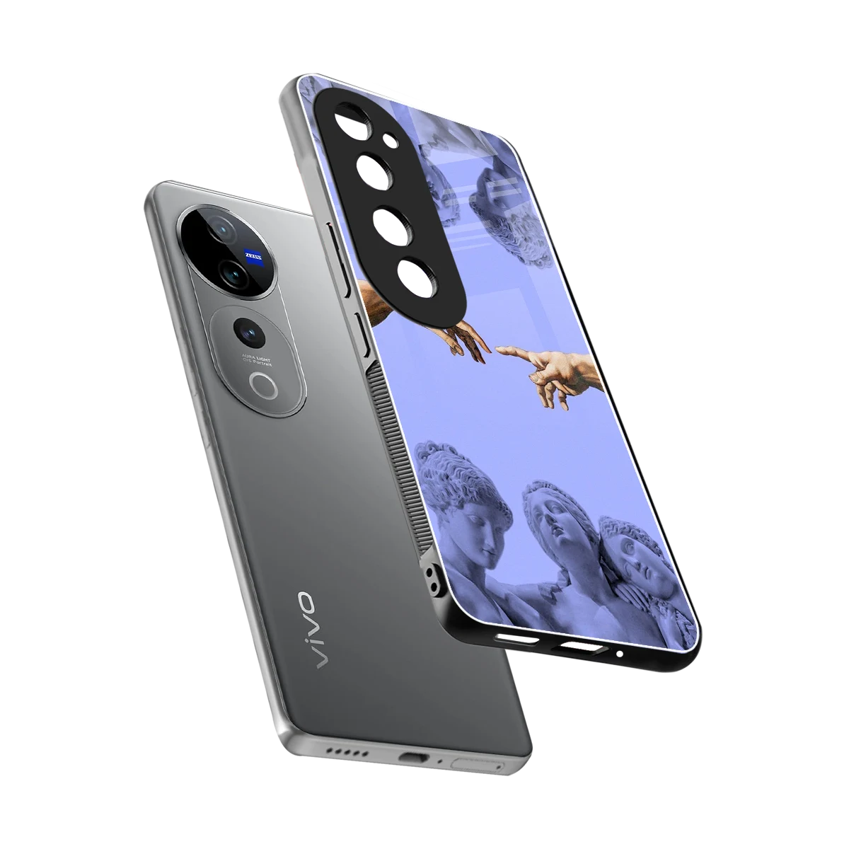 Sculpted Elegance sleek vivo v40 pro cover with tempered glass back and TPU edges