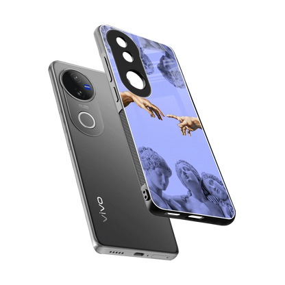 Sculpted Elegance sleek vivo v50 cover with tempered glass back and TPU edges