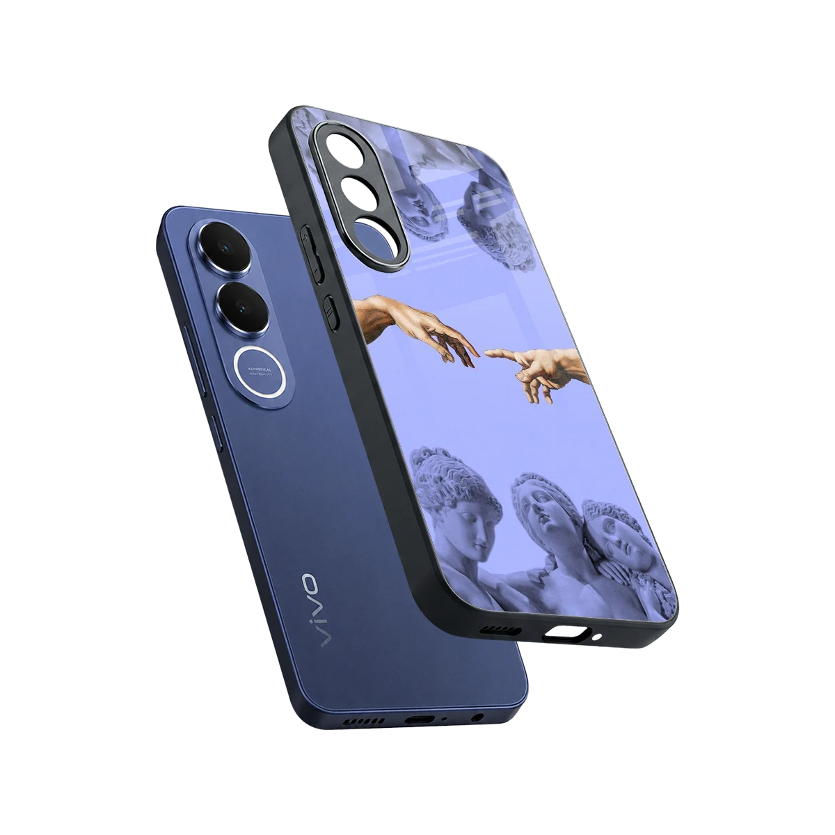 Sculpted Elegance sleek vivo v70 fe cover with tempered glass back and TPU edges