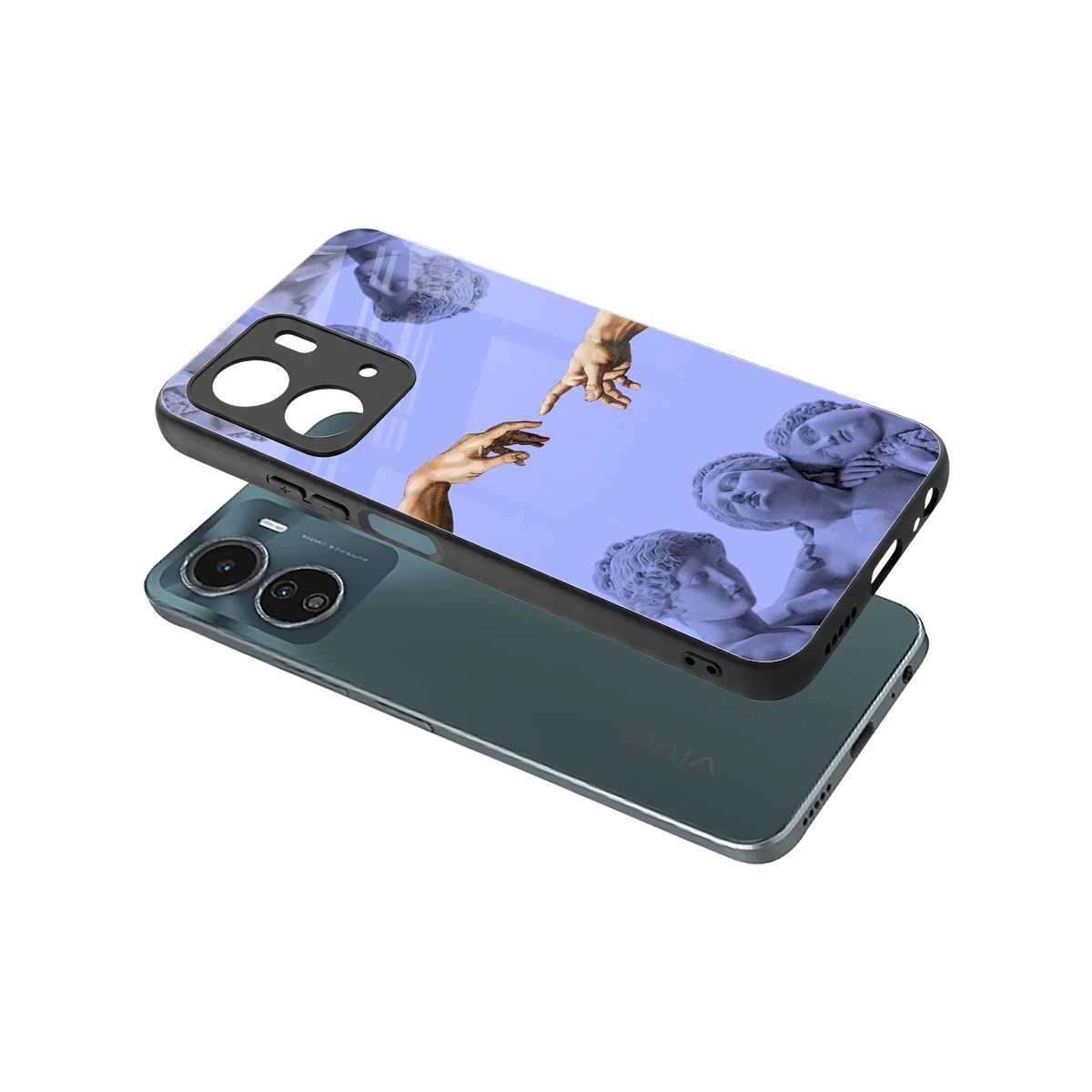 Sculpted Elegance sleek vivo y16 cover with tempered glass back and TPU edges