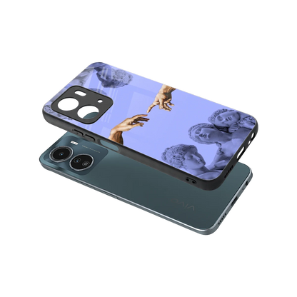 Sculpted Elegance sleek vivo y16 cover with tempered glass back and TPU edges