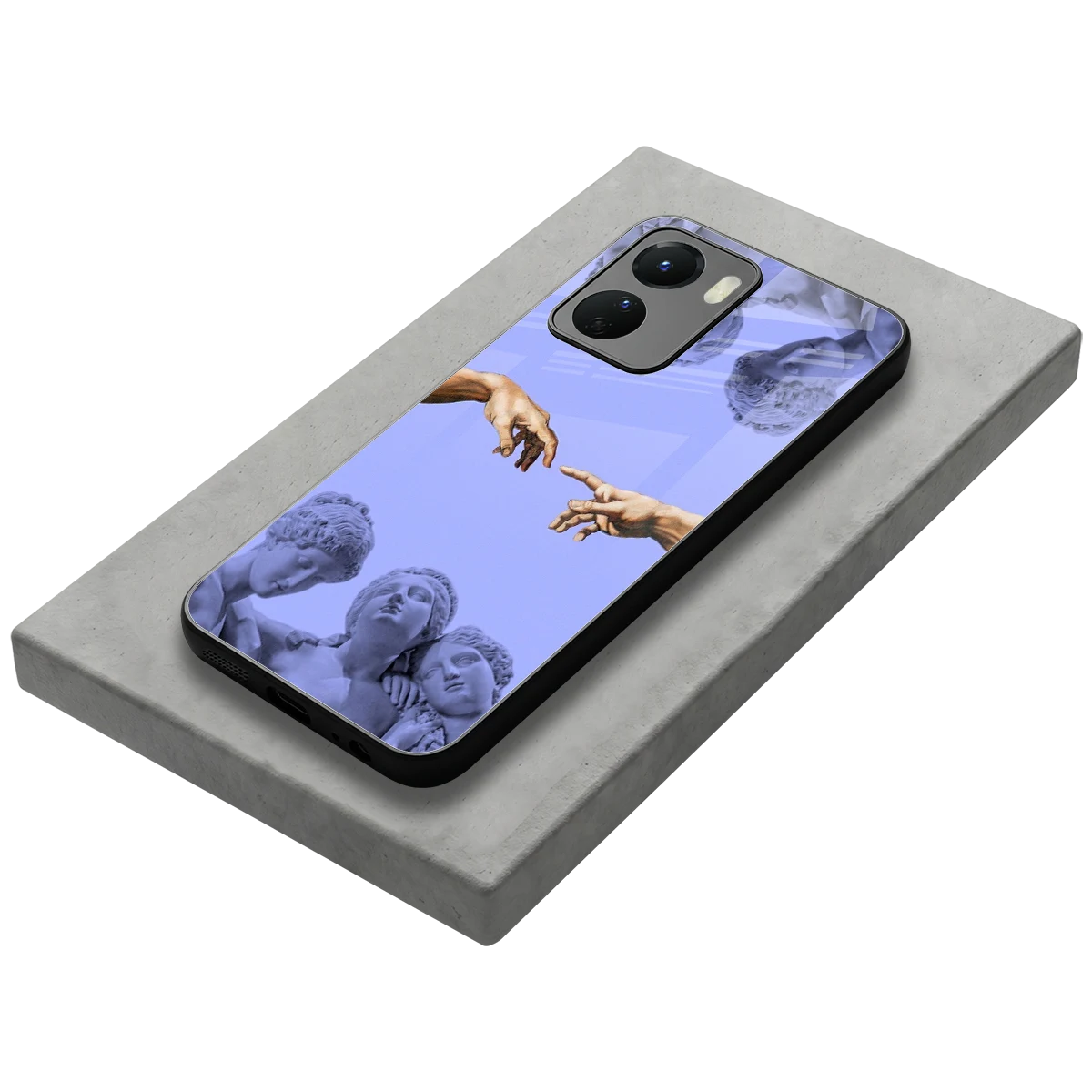 Sculpted Elegance stylish phone case for vivo y16 | glossy glass and slim fit