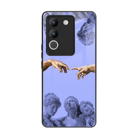 Sculpted Elegance back phone cover | glass case for vivo y200 5g