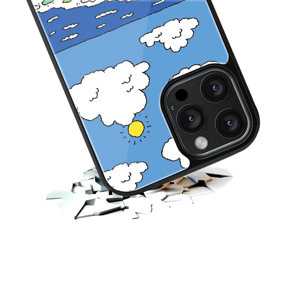 Durable Glass Back Mobile Case for iPhone, Samsung, OnePlus, Google Pixel, Redmi, Vivo, Oppo
