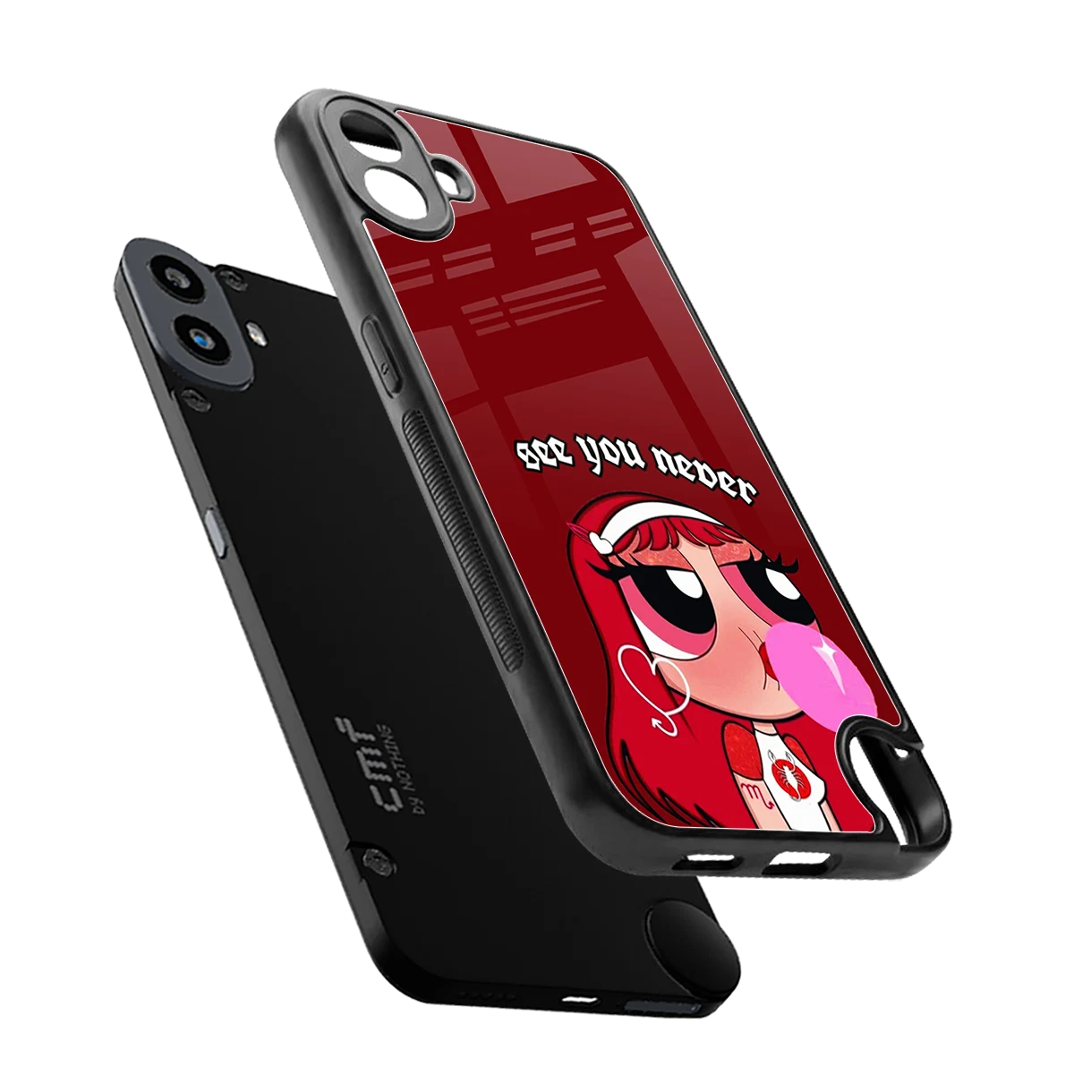 See You Never sleek cmf nothing phone 1 cover with tempered glass back and TPU edges
