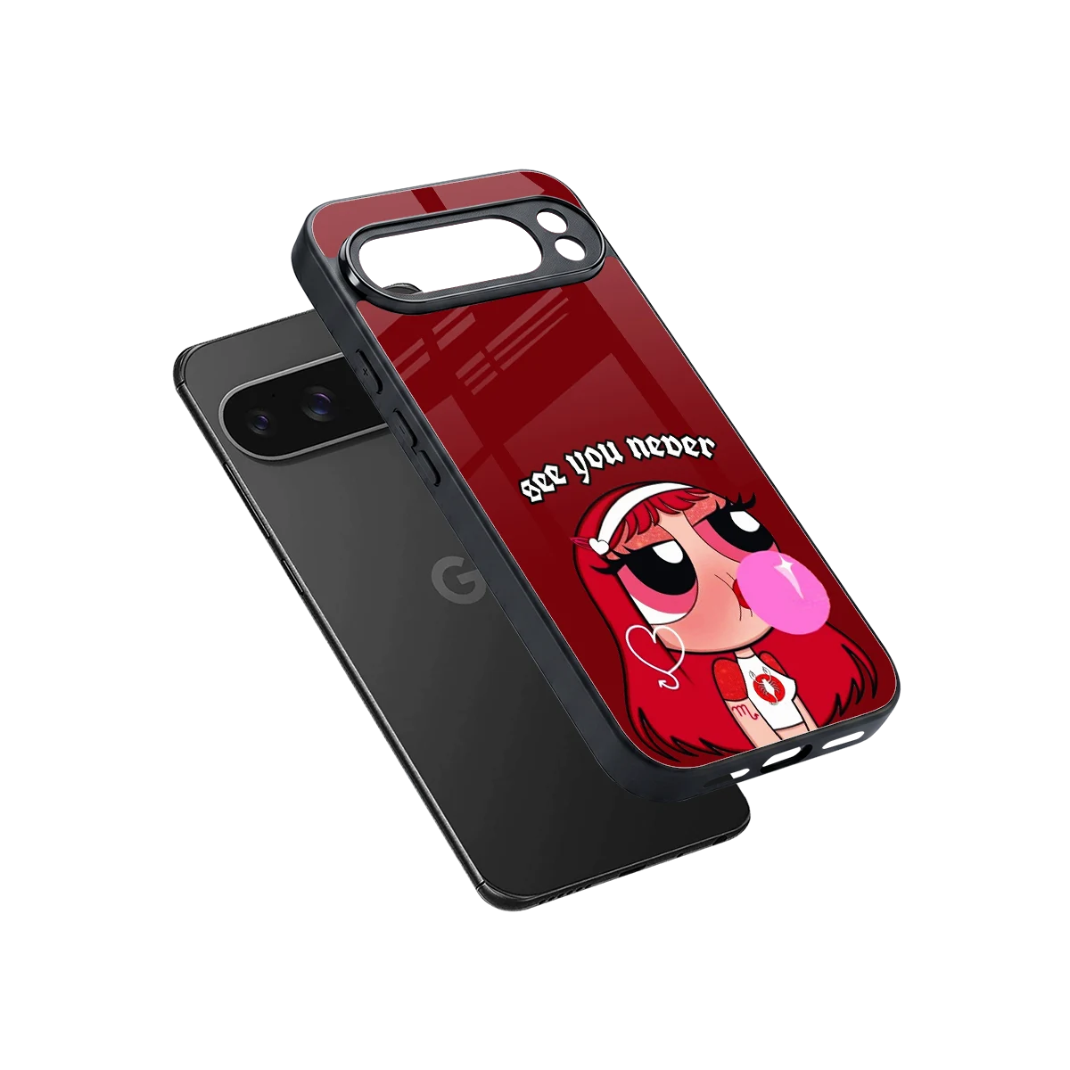 See You Never sleek google pixel 10 pro xl cover with tempered glass back and TPU edges