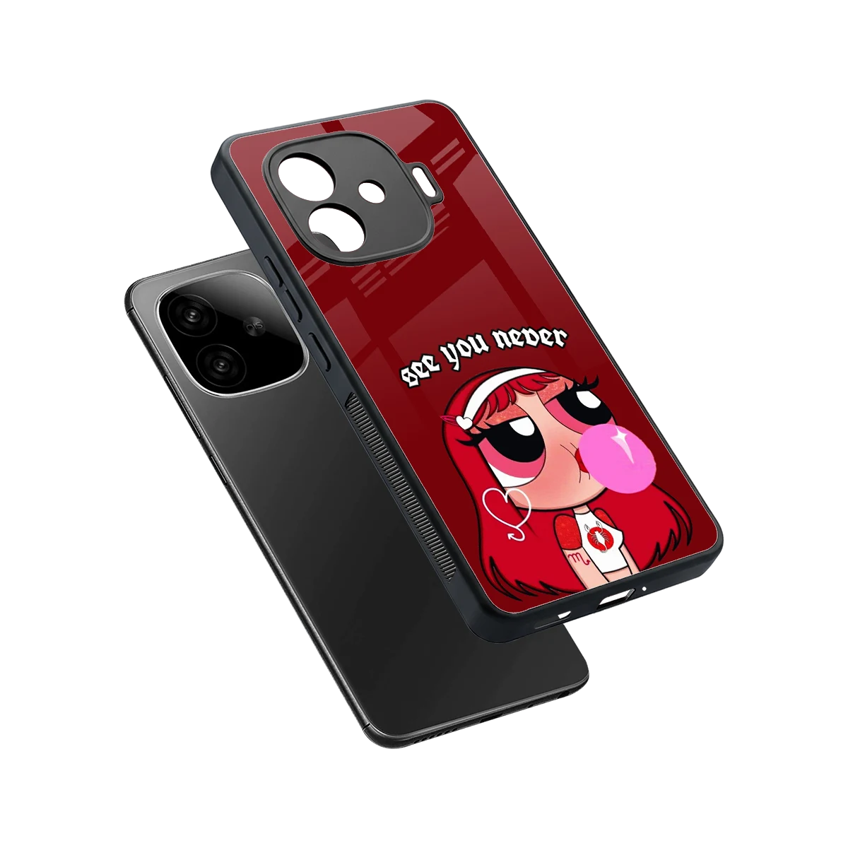 See You Never sleek iqoo neo 10r 5g cover with tempered glass back and TPU edges