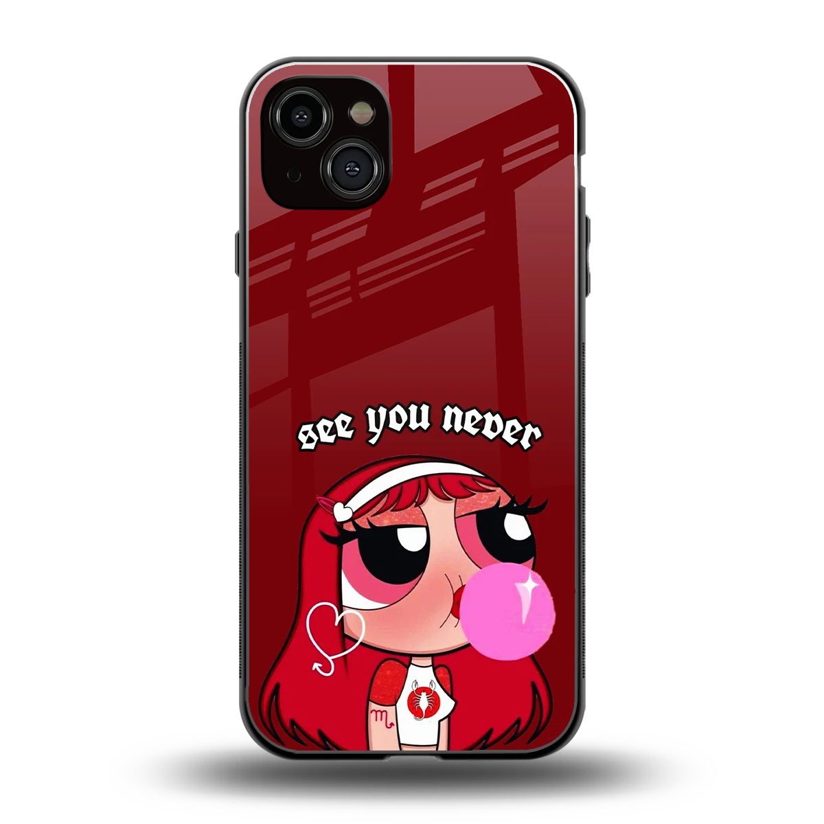 See You Never back phone cover | glass case for iphone 15 plus