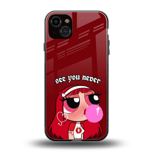See You Never back phone cover | glass case for iphone 15 plus