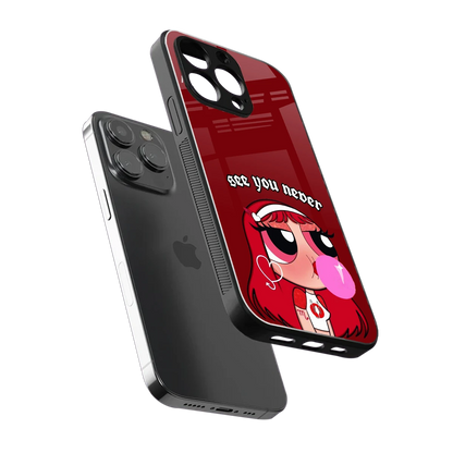 See You Never sleek iphone 15 pro max cover with tempered glass back and TPU edges
