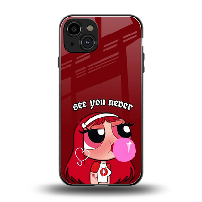 See You Never back phone cover | glass case for iphone 15