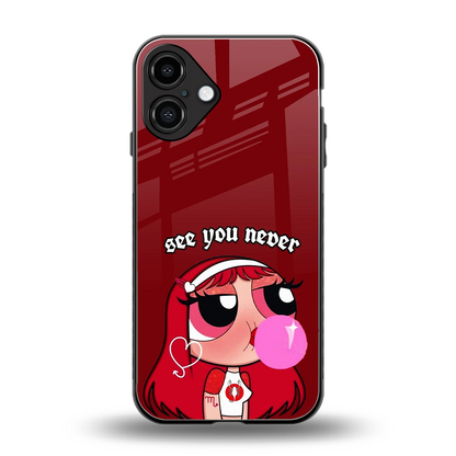See You Never back phone cover | glass case for iphone 16 plus