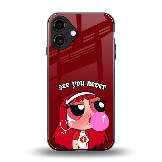 See You Never back phone cover | glass case for iphone 16 plus