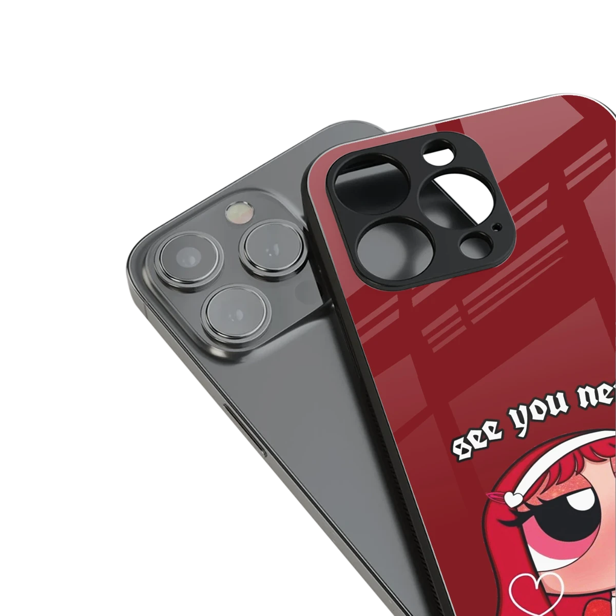 See You Never stylish phone case for iphone 15 plus | glossy glass and slim fit