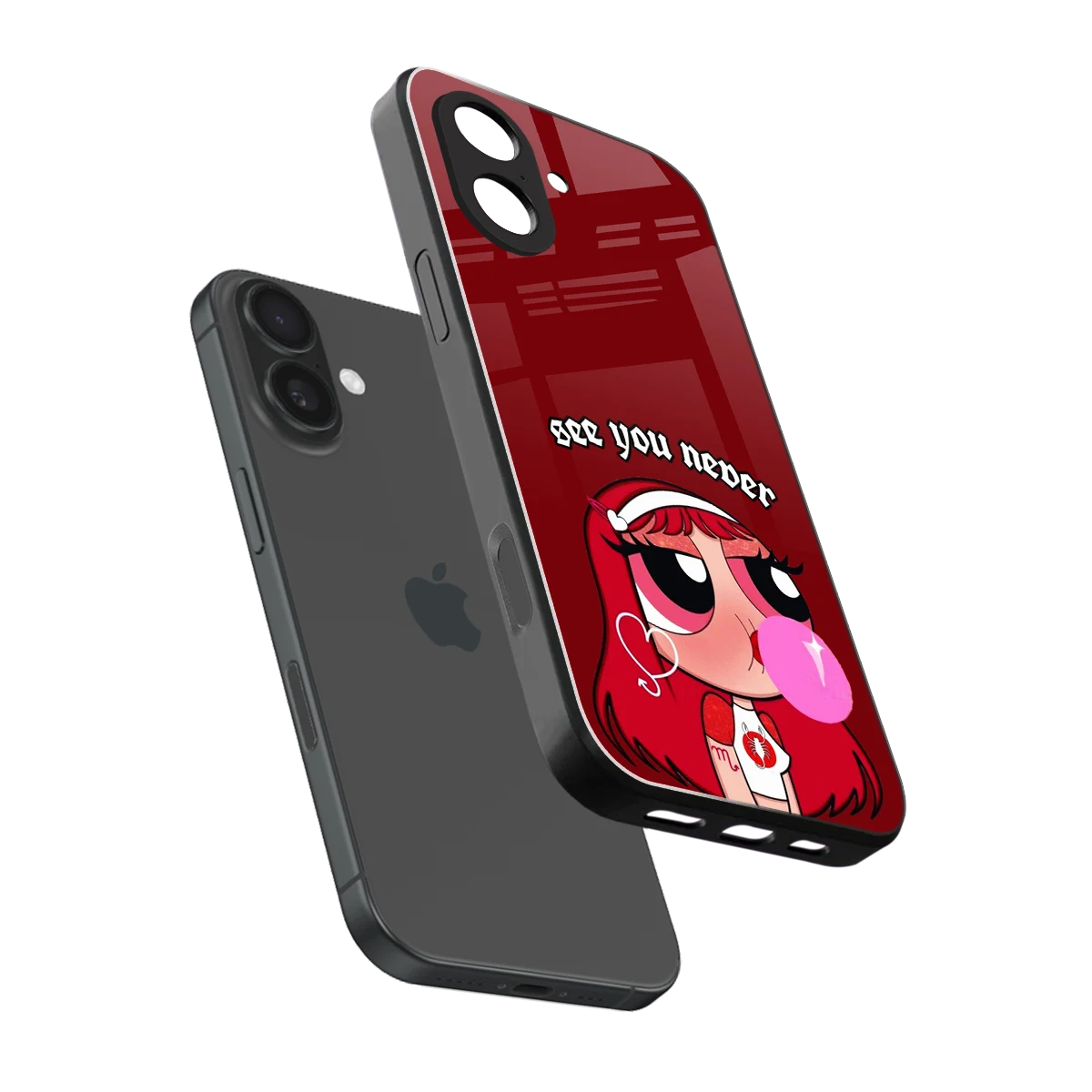 See You Never sleek iphone 17 cover with tempered glass back and TPU edges