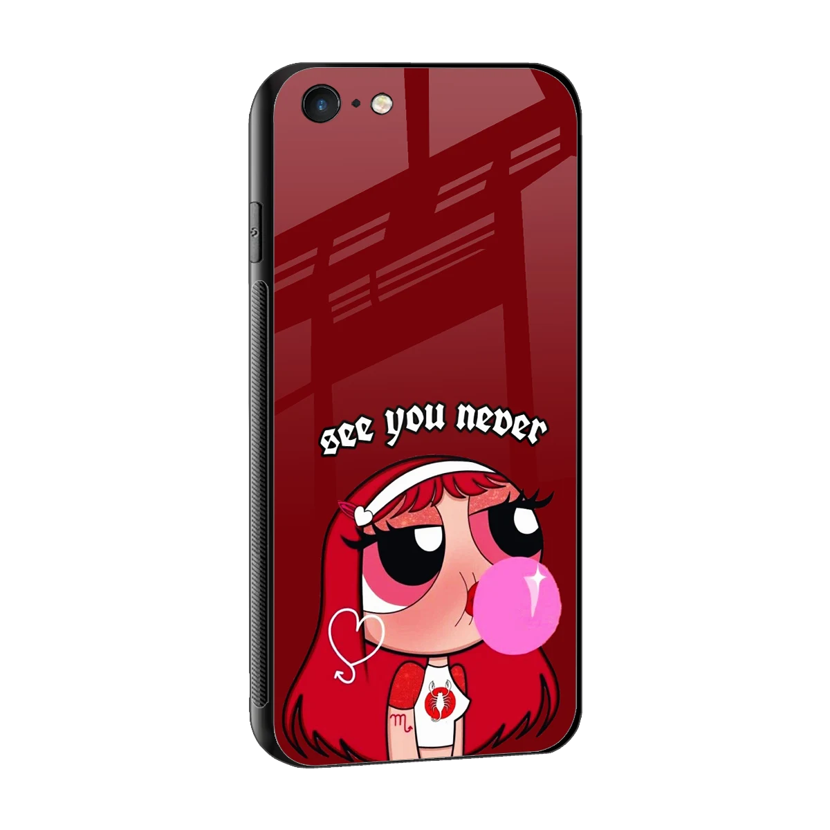 See You Never sleek iphone 6 cover with tempered glass back and TPU edges