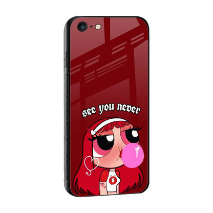 See You Never sleek iphone 6s plus cover with tempered glass back and TPU edges