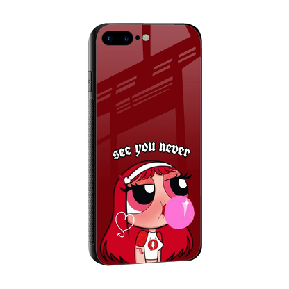 See You Never sleek iphone 8 plus cover with tempered glass back and TPU edges