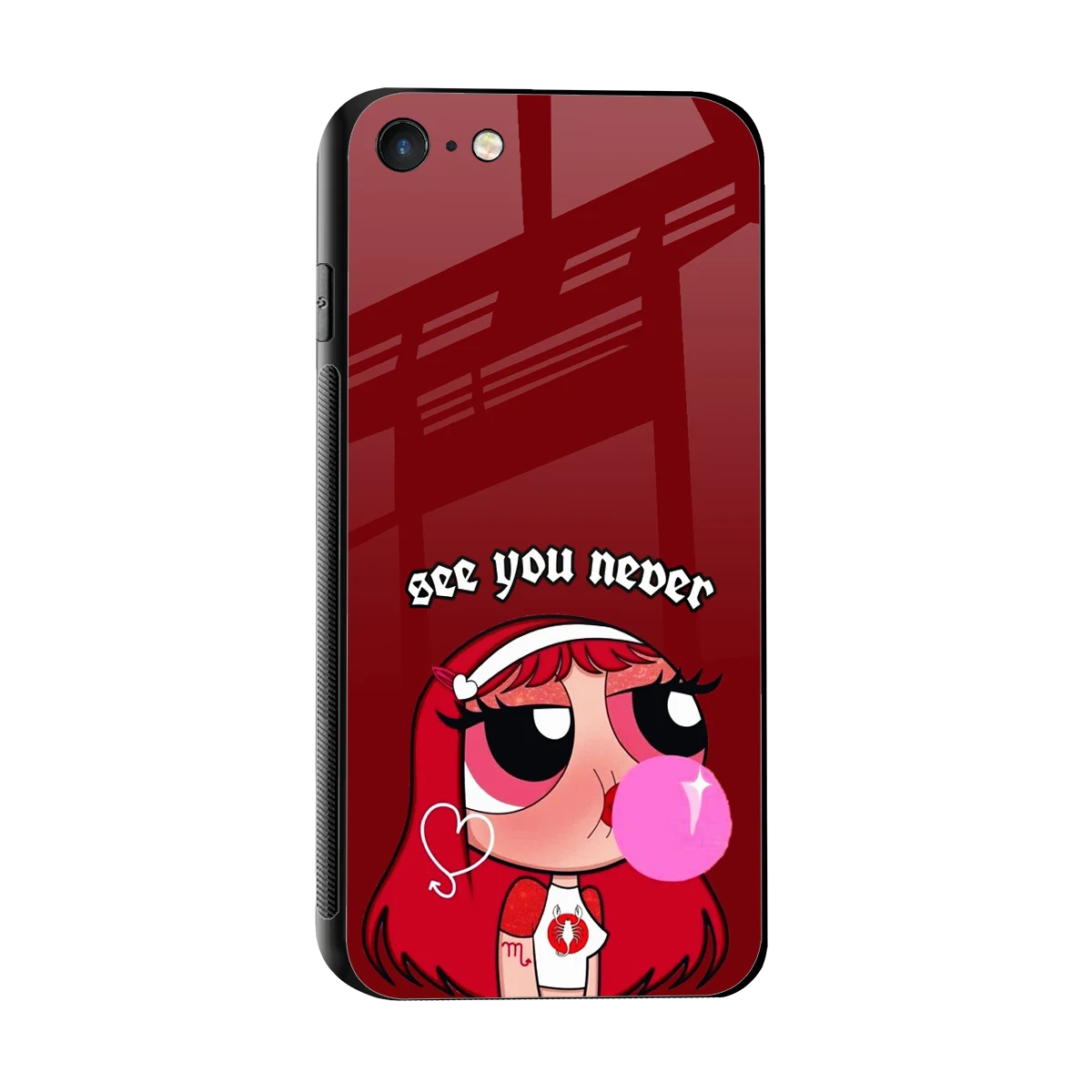 See You Never sleek iphone 7 cover with tempered glass back and TPU edges