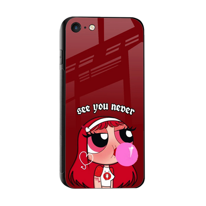 See You Never sleek iphone 7 cover with tempered glass back and TPU edges