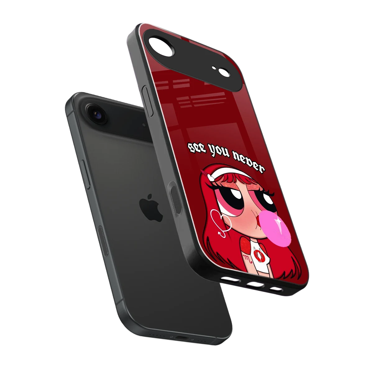 See You Never sleek iphone air cover with tempered glass back and TPU edges