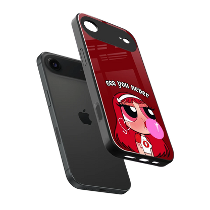 See You Never sleek iphone air cover with tempered glass back and TPU edges