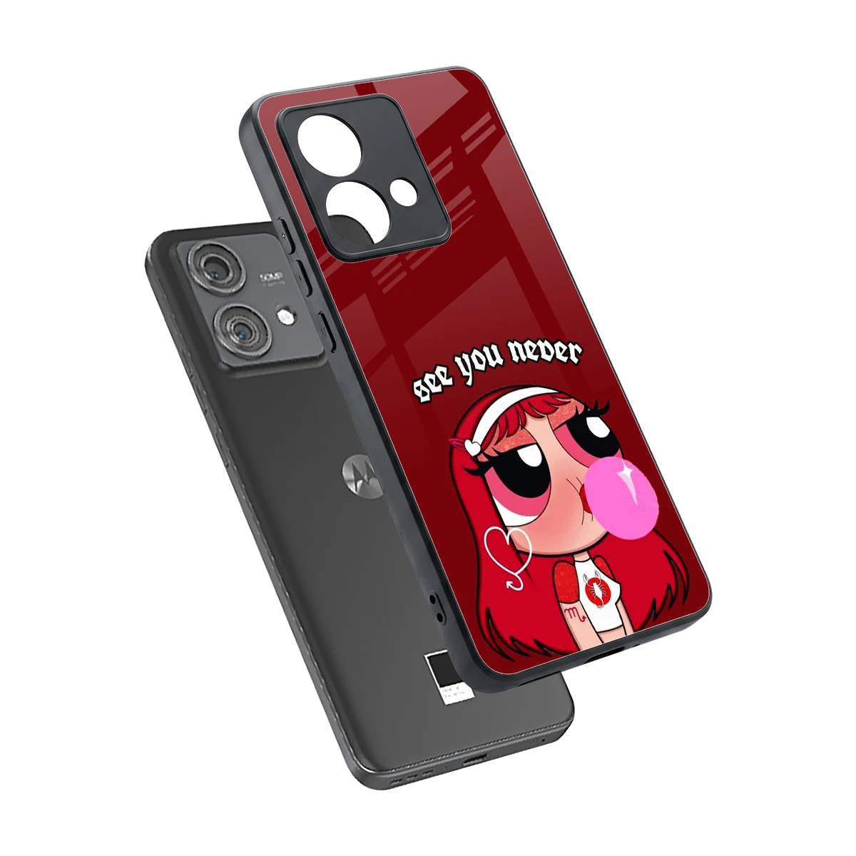 See You Never sleek motorola edge 40 neo 5g cover with tempered glass back and TPU edges