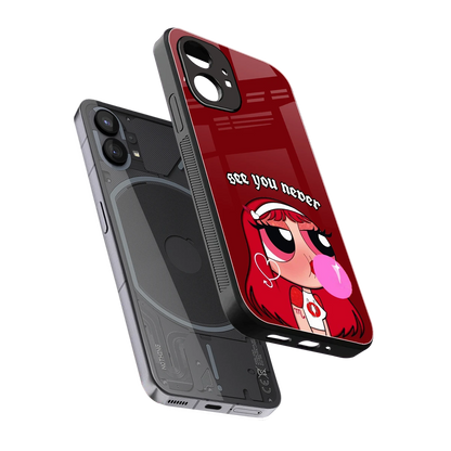 See You Never sleek nothing phone 1 cover with tempered glass back and TPU edges