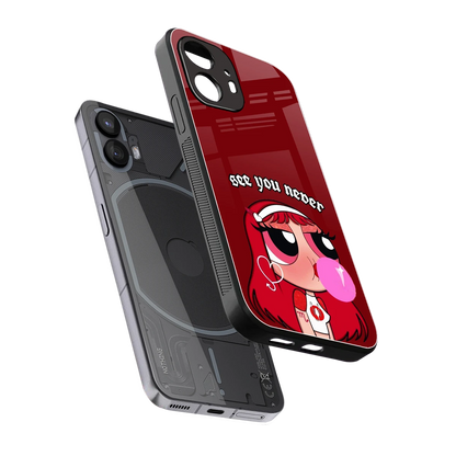 See You Never sleek nothing phone 2 cover with tempered glass back and TPU edges