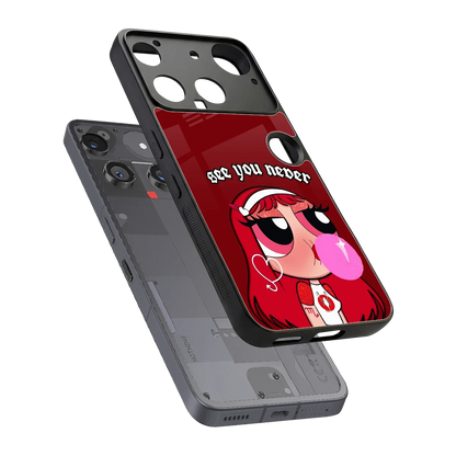 See You Never sleek nothing phone 3 cover with tempered glass back and TPU edges