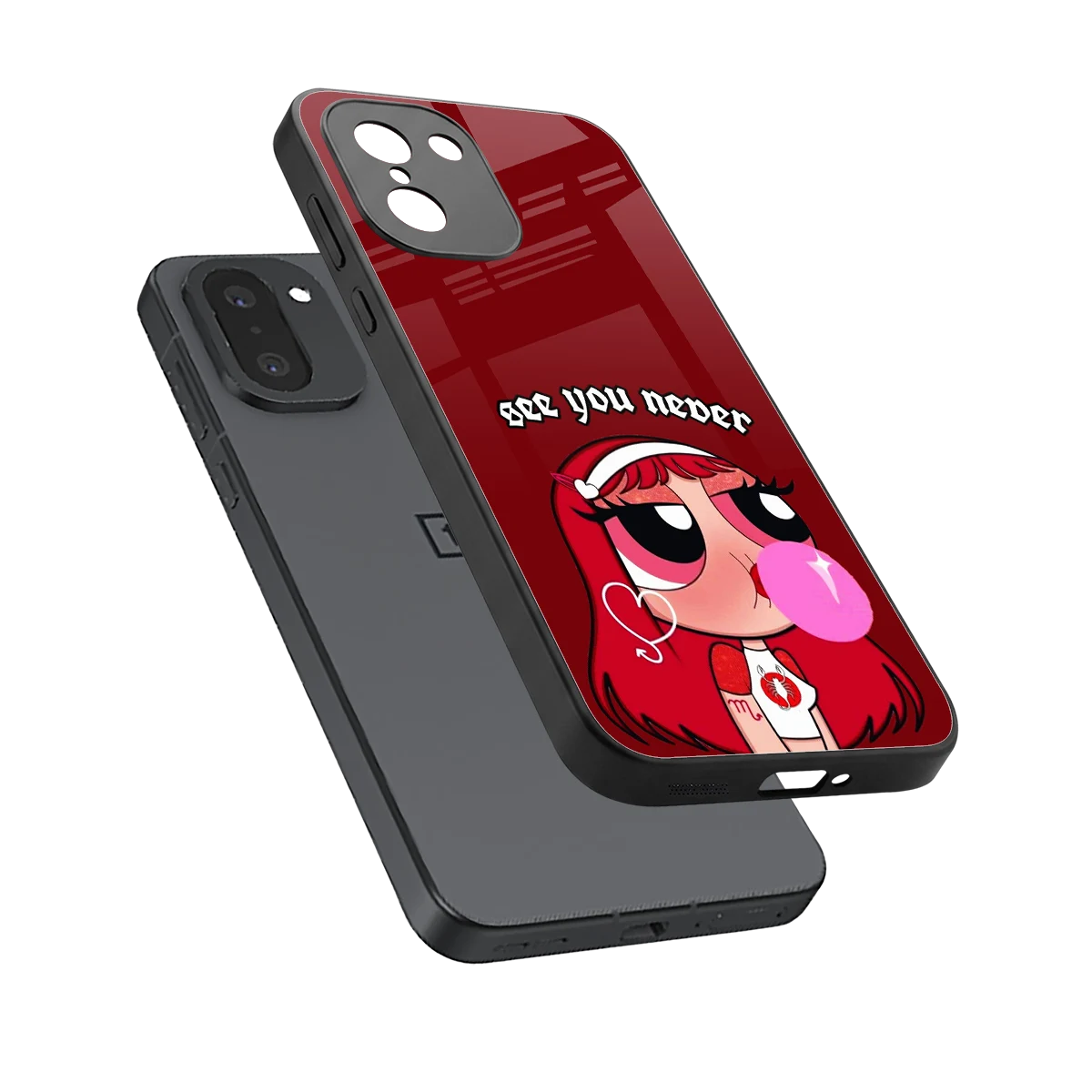 See You Never sleek oneplus 15r cover with tempered glass back and TPU edges