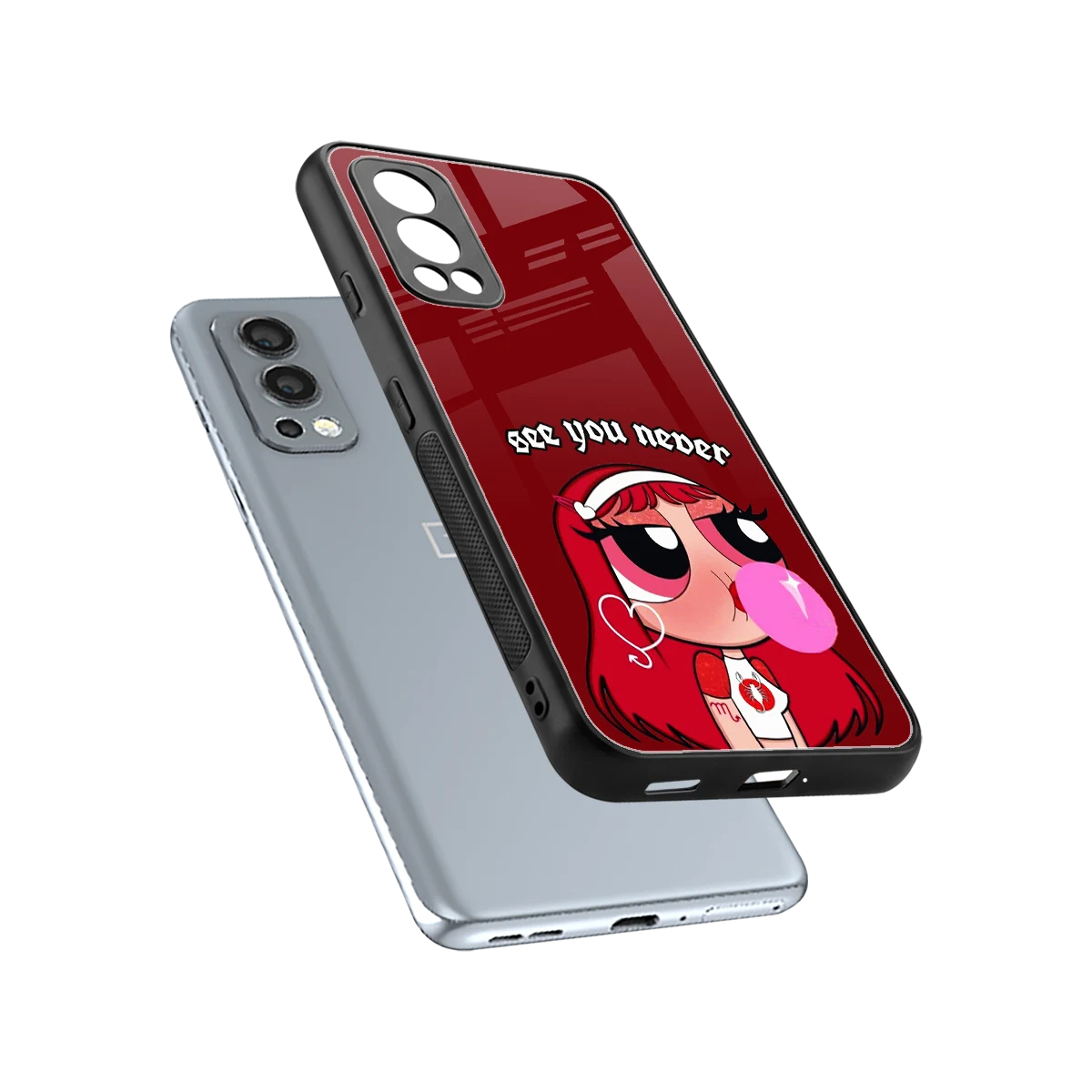 See You Never sleek oneplus nord 2 cover with tempered glass back and TPU edges