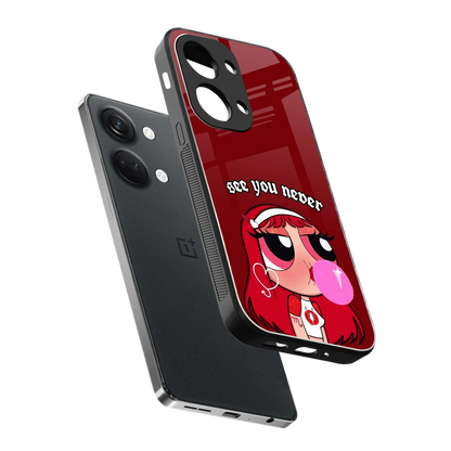 See You Never sleek oneplus nord 3 cover with tempered glass back and TPU edges