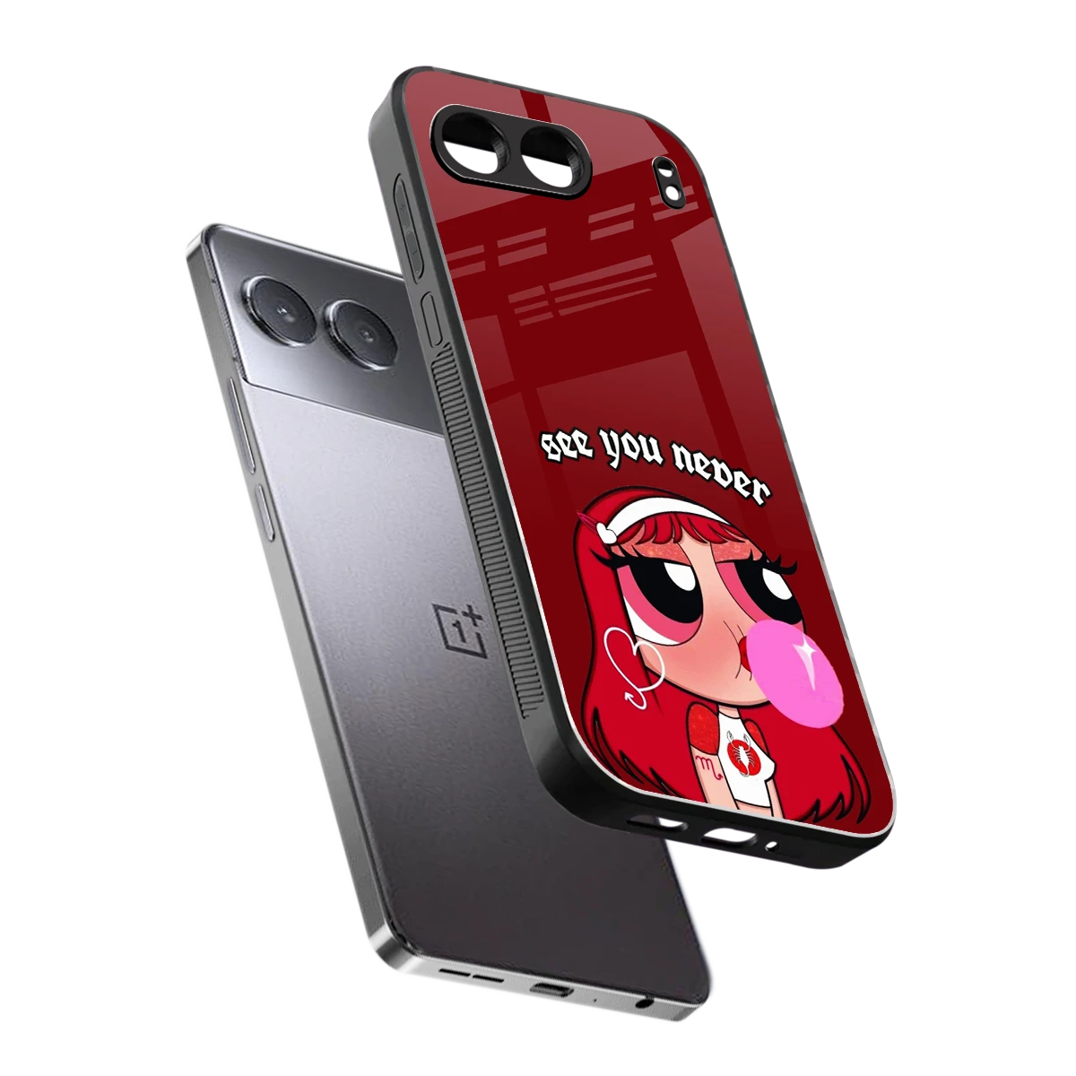 See You Never sleek oneplus nord 4 cover with tempered glass back and TPU edges
