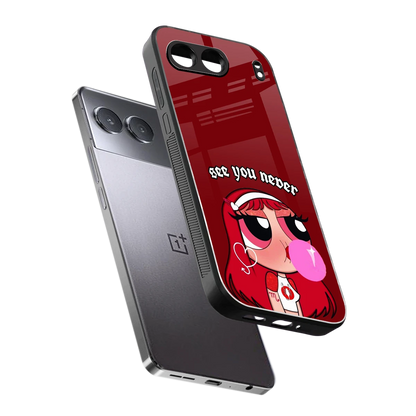 See You Never sleek oneplus nord 4 cover with tempered glass back and TPU edges