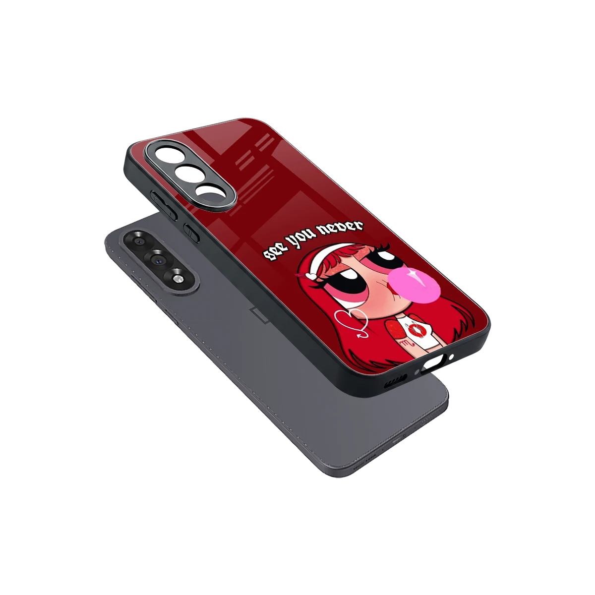 See You Never sleek oneplus nord 5 cover with tempered glass back and TPU edges